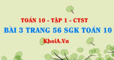 Bài 3 trang 56 SGK Toán 10 tập 1 Chân trời sáng tạo
